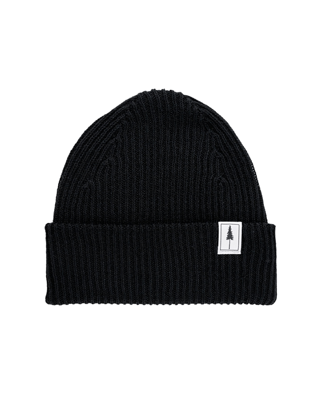 Treeanie Ribbed Black - BEANIE - NIKIN