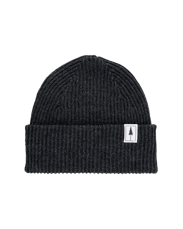 Treeanie Ribbed Black Mel - BEANIE - NIKIN