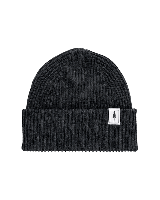 Treeanie Ribbed Black Mel - BEANIE - NIKIN