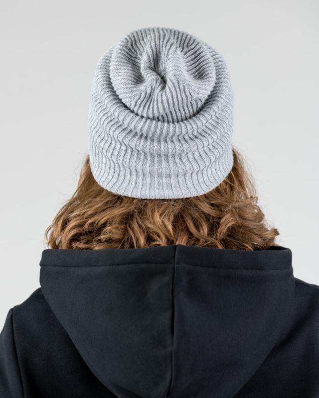 Treeanie Ribbed Light Grey Mel - BEANIE - NIKIN
