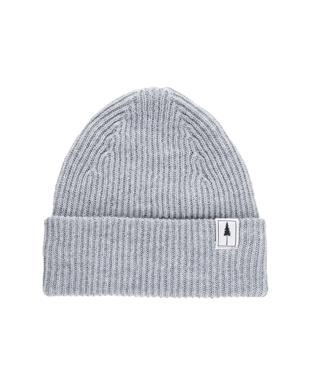 Treeanie Ribbed Light Grey Mel - BEANIE - NIKIN