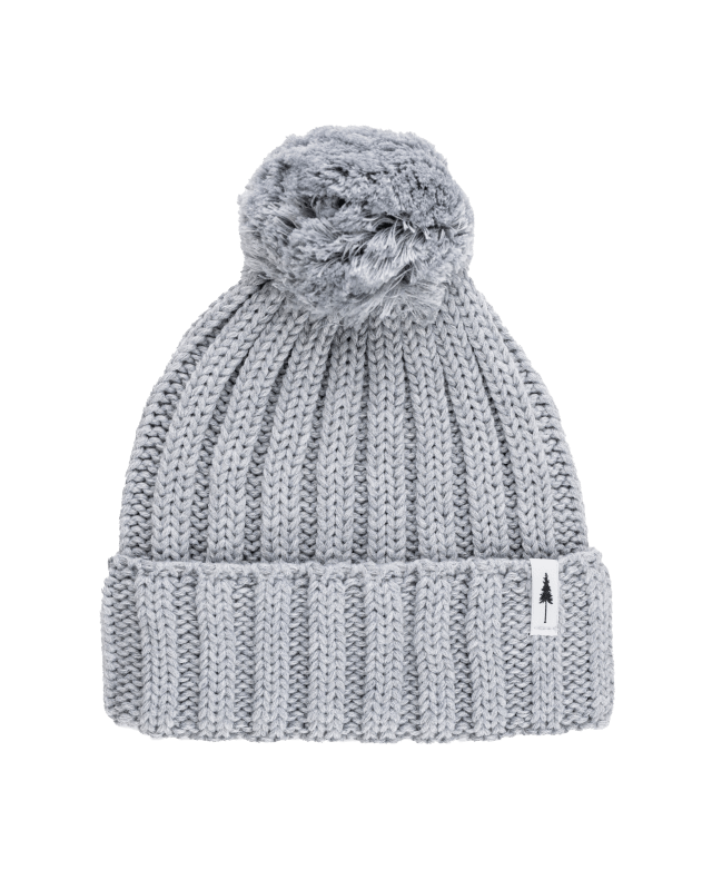 Treeanie Knitted Pom Pom Light Grey Mel - BEANIE - NIKIN
