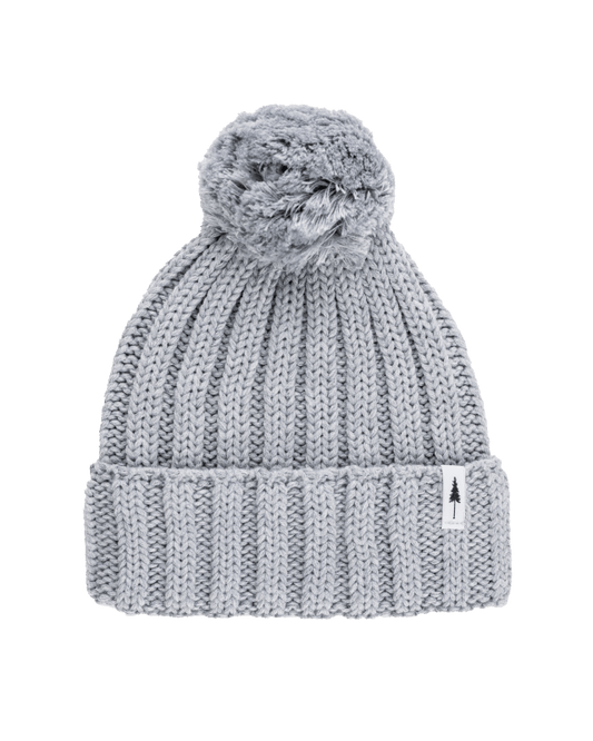 Treeanie Knitted Pom Pom Light Grey Mel - BEANIE - NIKIN