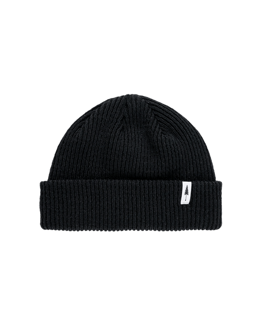 Treeanie Ribbed Shorty Black - BEANIE - NIKIN