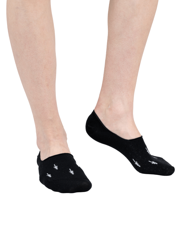 TreeSock-ultrashort Allover Black - SOCKS - NIKIN