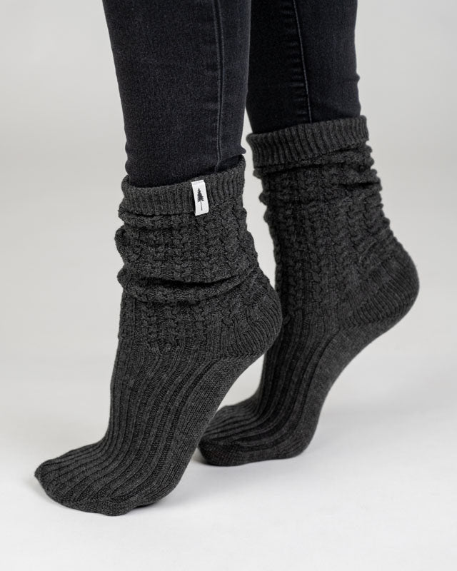 TreeSocks Cosy Women Black Mel - SOCKS - NIKIN