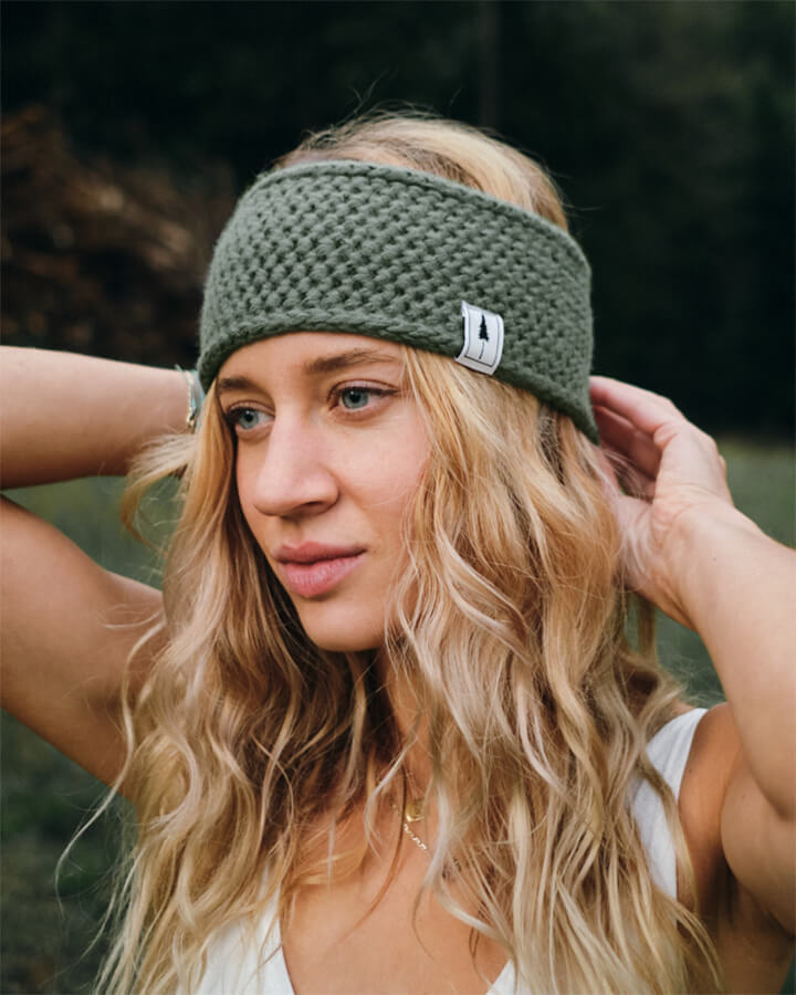 TreeHeadband Knitted Fleece Sage - HEADBAND - NIKIN