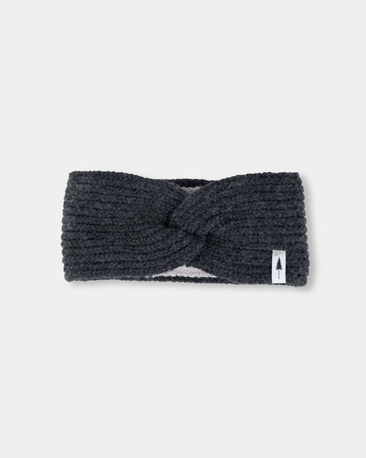 TreeHeadband Knitted Twist Cosy Noir Mel - HEADBAND - NIKIN