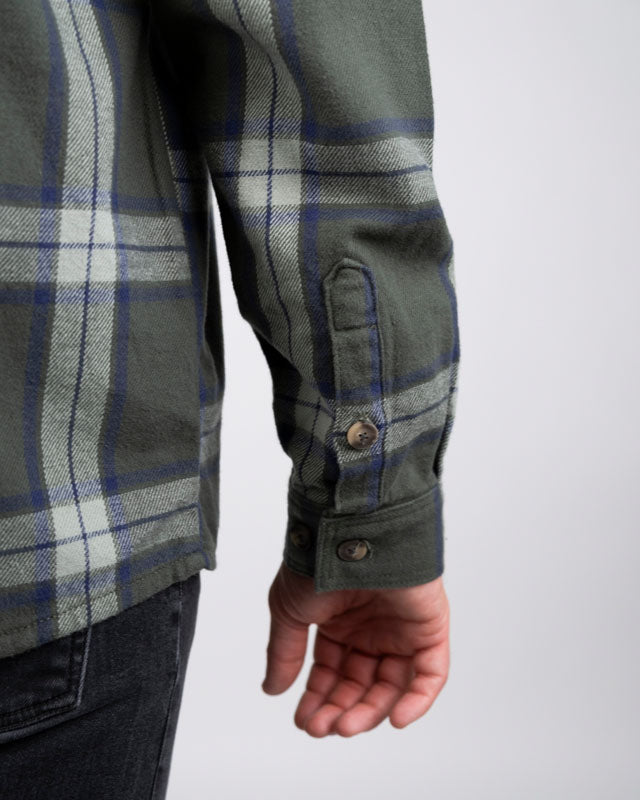 TreePlanter Overshirt Check Ash Green-Navy - SHIRT - NIKIN
