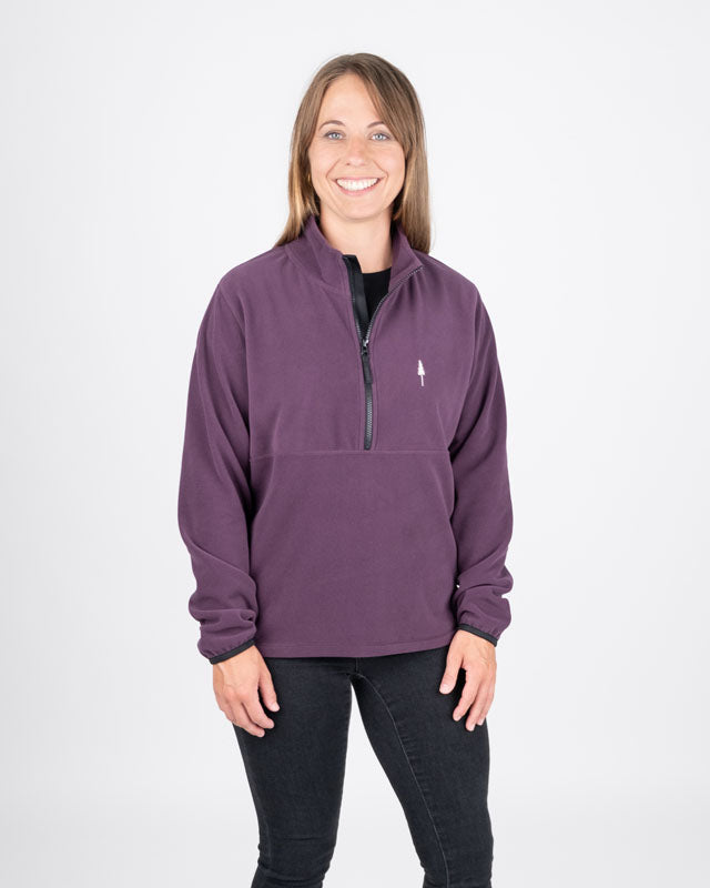 TreeFleece Quarter Zip Femme Deep Purple - SWEATER - NIKIN