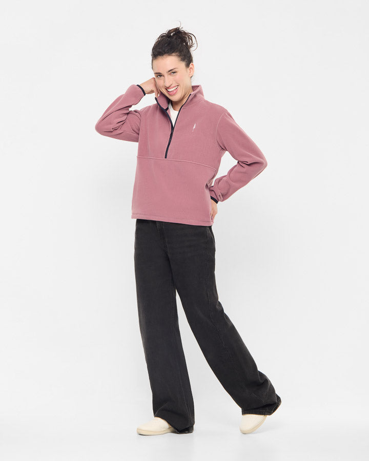 TreeFleece Quarter Zip Femme Astrodust