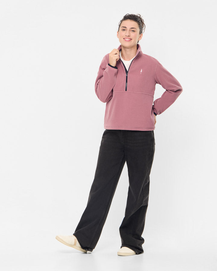 TreeFleece Quarter Zip Femme Astrodust
