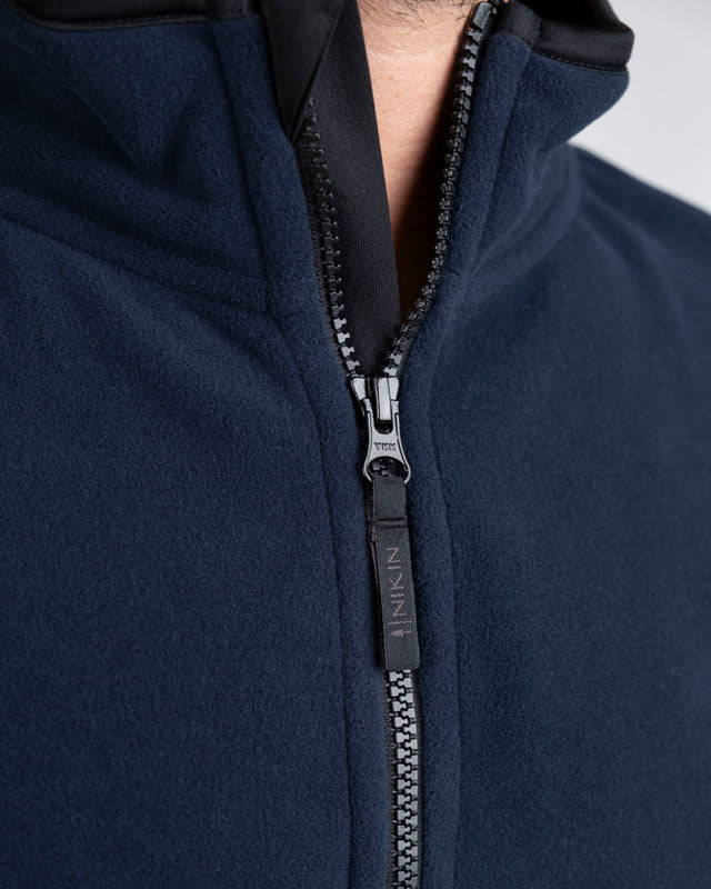 TreeFleece Quarter Zip Colorblock Relaxed Dark Navy-Anthracite - SWEATER - NIKIN