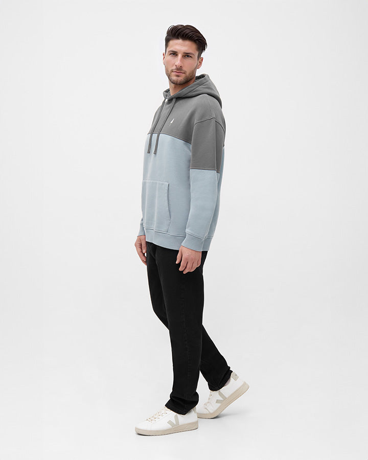 TreeHoodie Colorblock Anthracite-Elemental Blue - HOODIE - NIKIN