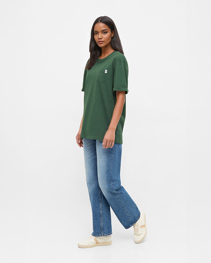 TreeShirt Pocket Olive Mel - TSHIRT - NIKIN