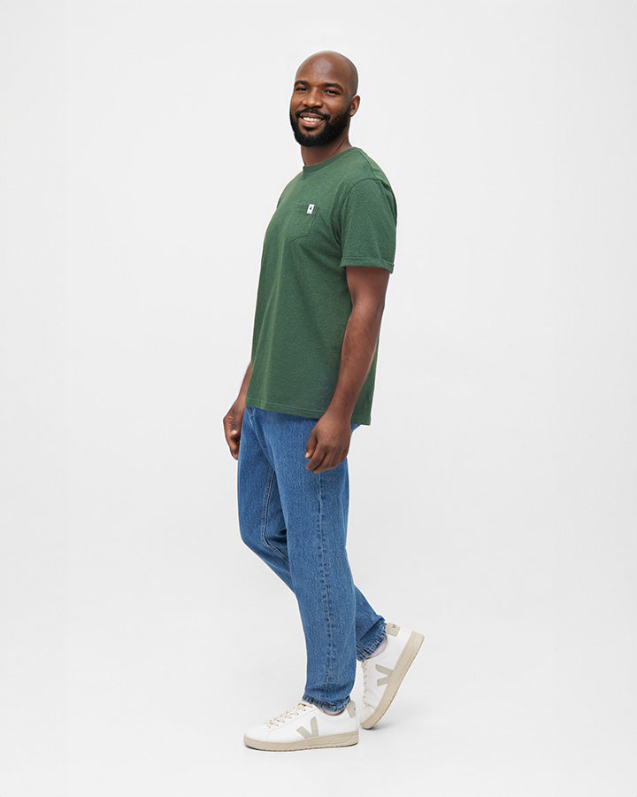 TreeShirt Pocket Olive Mel - TSHIRT - NIKIN