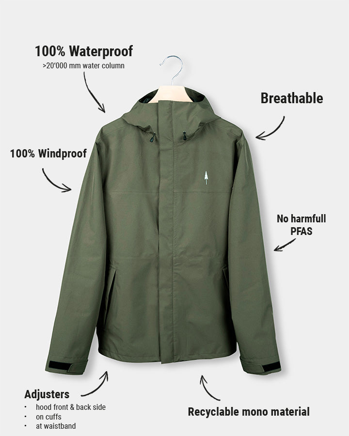 TreeJacket Rain Dark Olive - VESTE - NIKIN