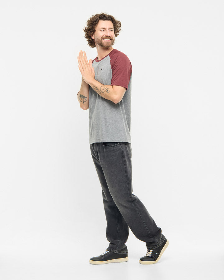 TreeShirt Raglan Relaxed Colorblock Coffee Deep Maroon Mel-Grey Mel