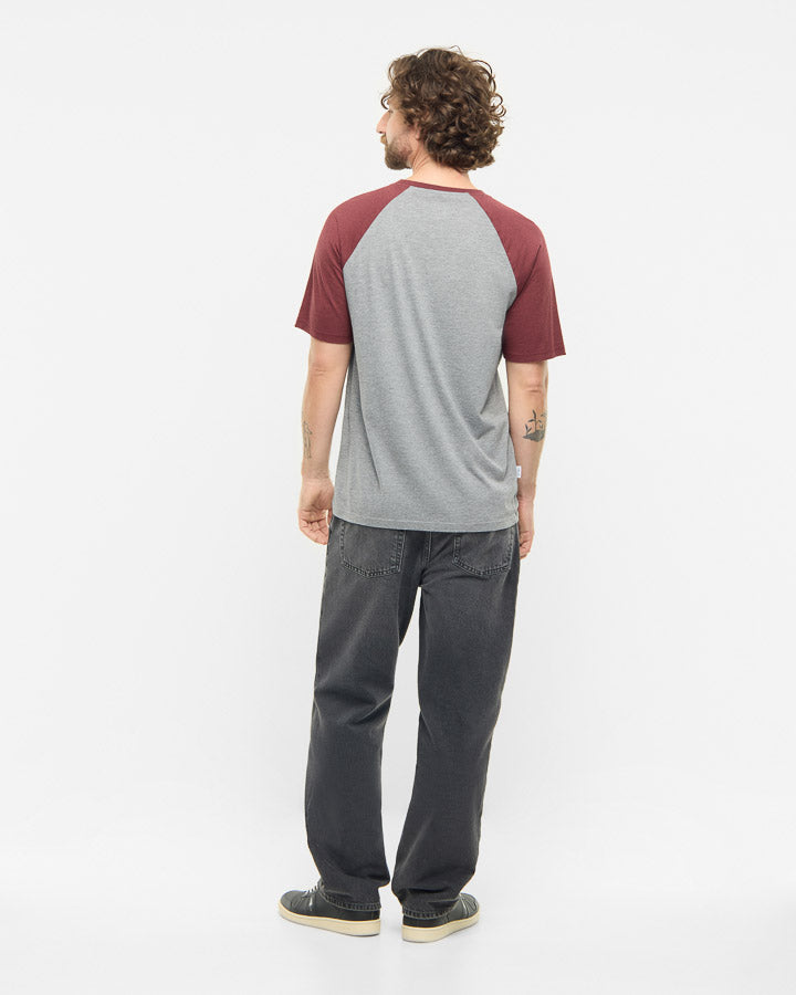 TreeShirt Raglan Relaxed Colorblock Coffee Deep Maroon Mel-Grey Mel