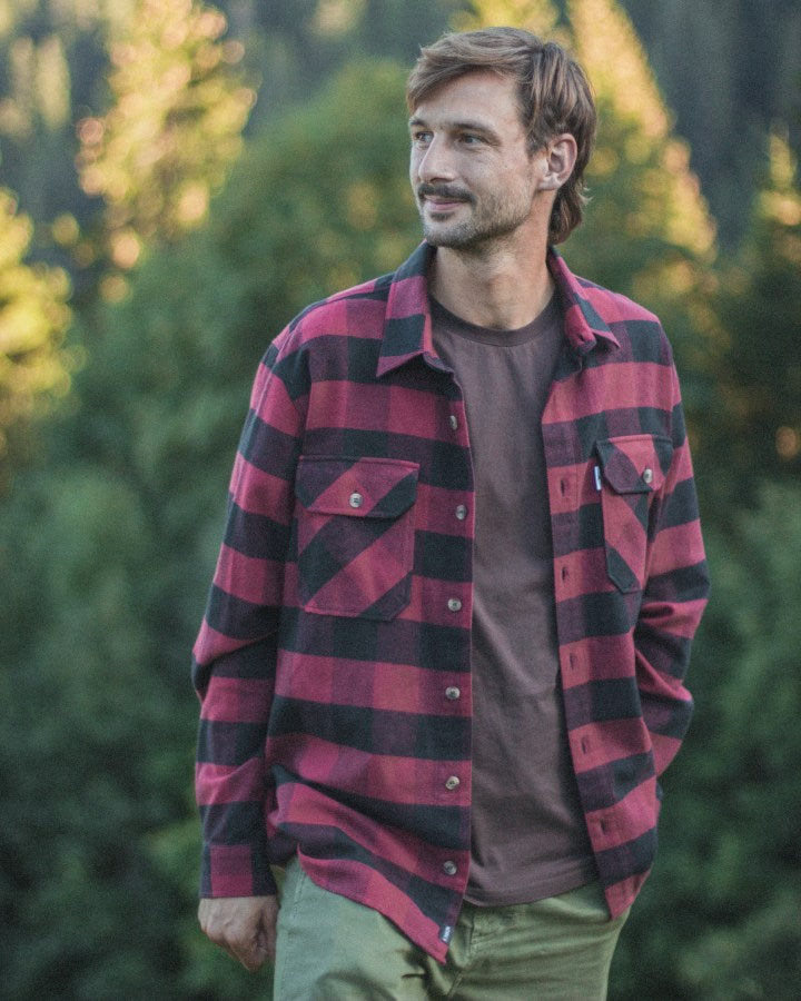 TreePlanter Overhirt Check Deep Maroon-Black