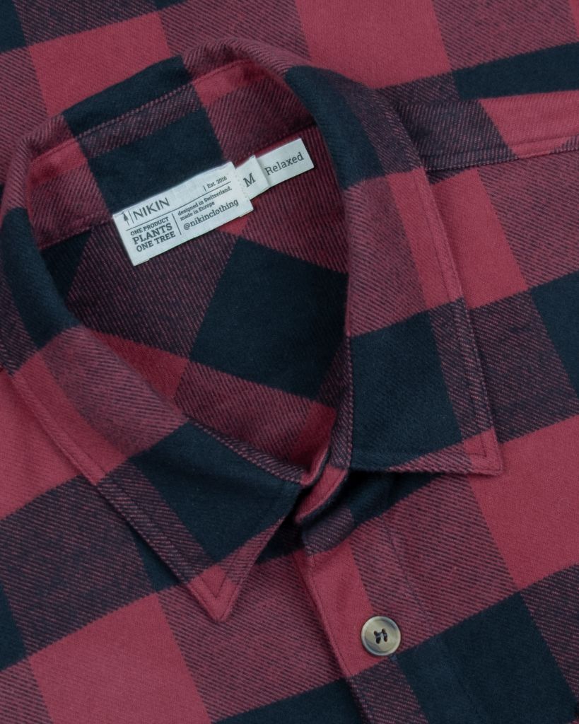 TreePlanter Overshirt Check Deep Maroon-Black