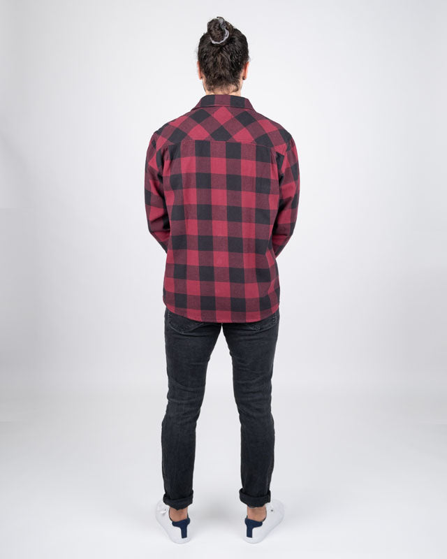 TreePlanter Overshirt Check Deep Maroon-Black