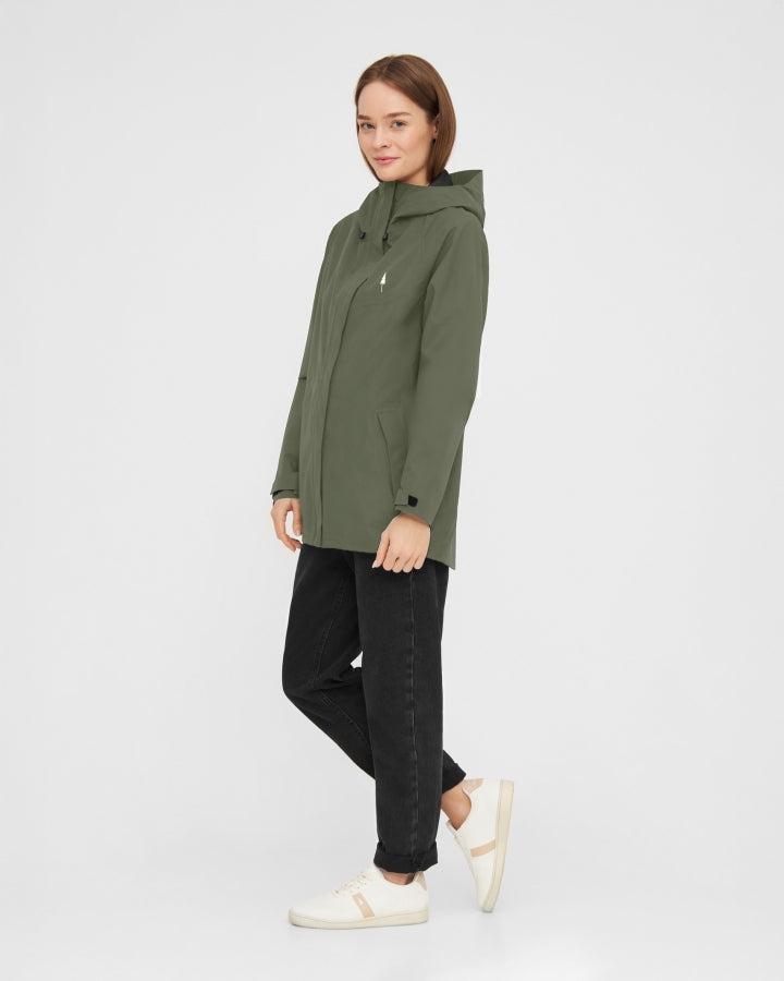 TreeJacket Rain Women Dark Olive