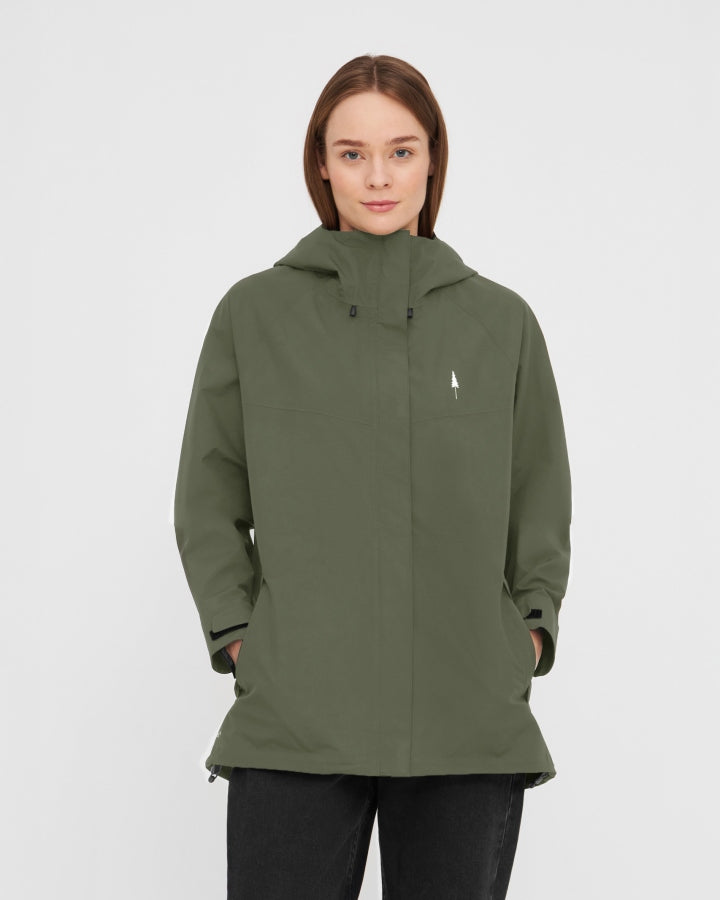 TreeJacket Rain Women Dark Olive