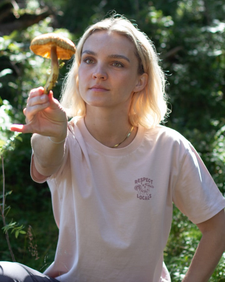 TreeShirt Mushroom Print Relaxed Femme Italian Clay
