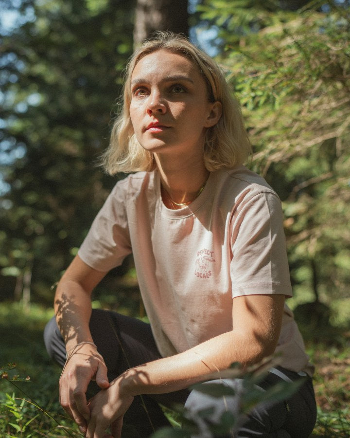 TreeShirt Mushroom Print Relaxed Femme Italian Clay
