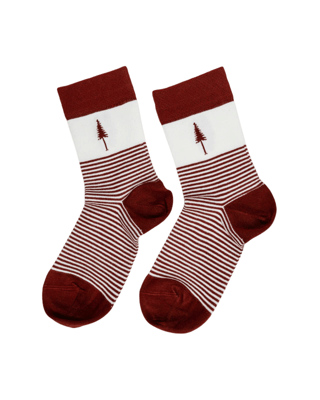 TreeSocks Standard Stripes Bordeaux - SOCKS - NIKIN