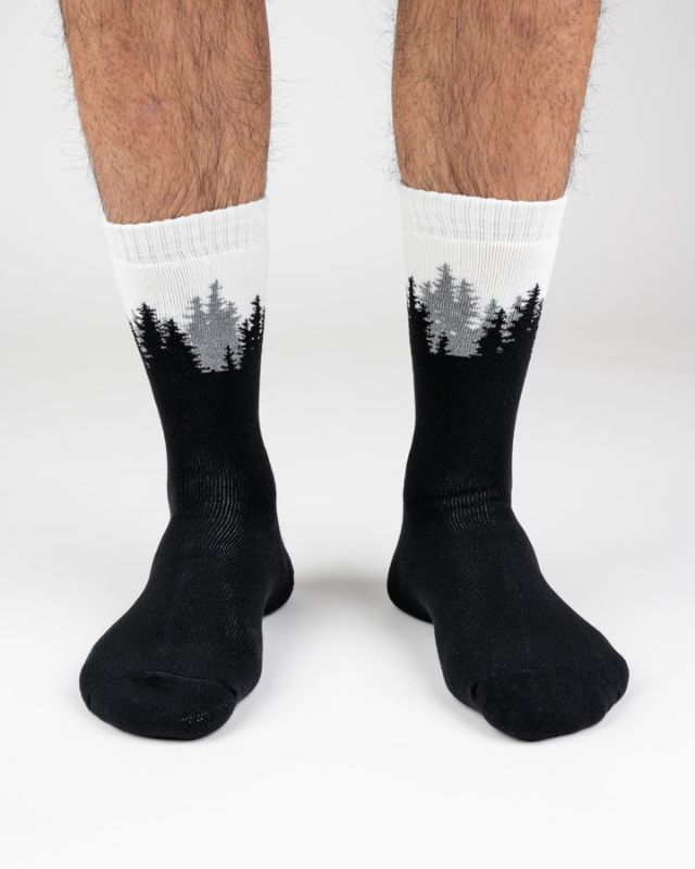 TreeSocks Cosy Double Forest Black - SOCKS - NIKIN