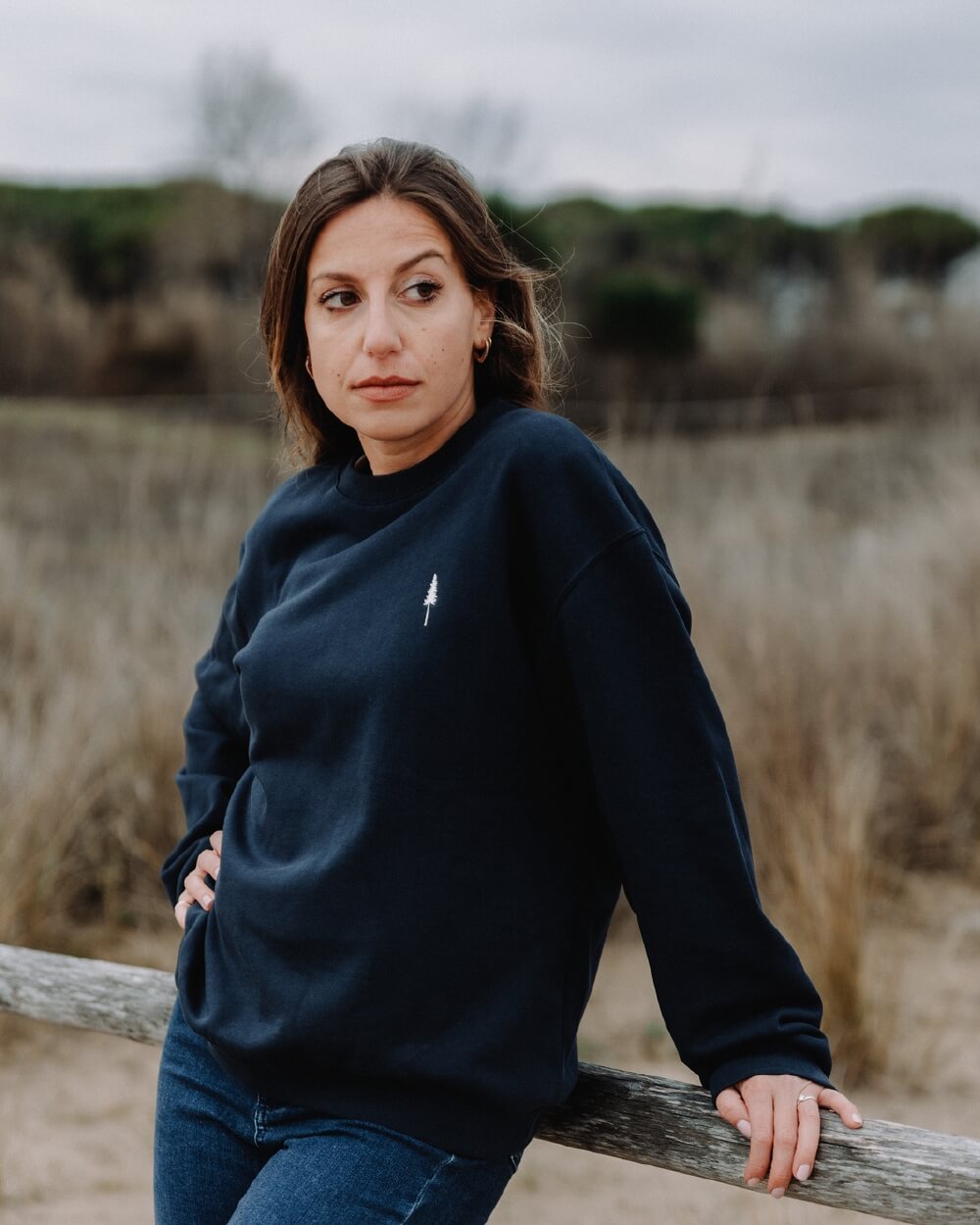 TreeSweater Relaxed Women Dark Navy - SWEATER - NIKIN
