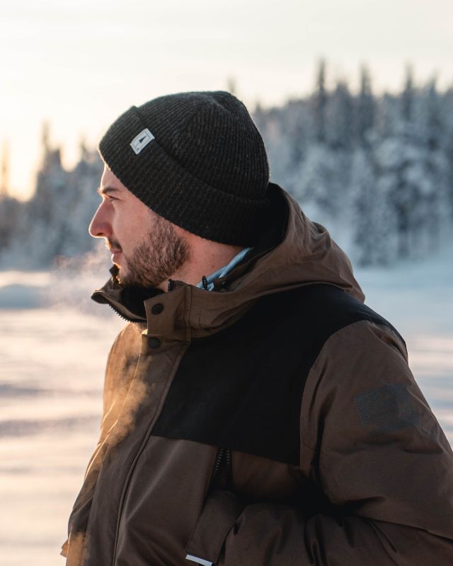 Treeanie Ribbed Black Mel - BEANIE - NIKIN