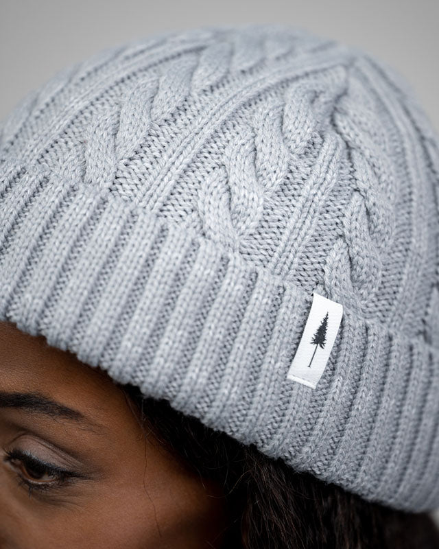 Treeanie Cable Knit - Cool Grey - BEANIE - NIKIN