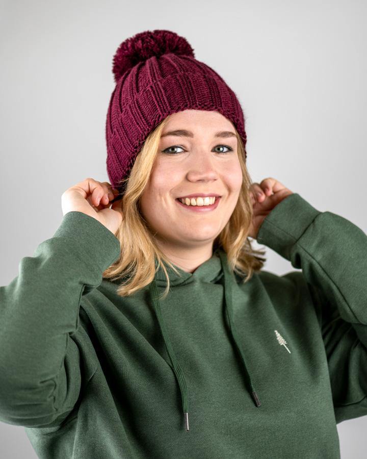 Treeanie Pom Pom tricotée - Bordeaux - BEANIE - NIKIN