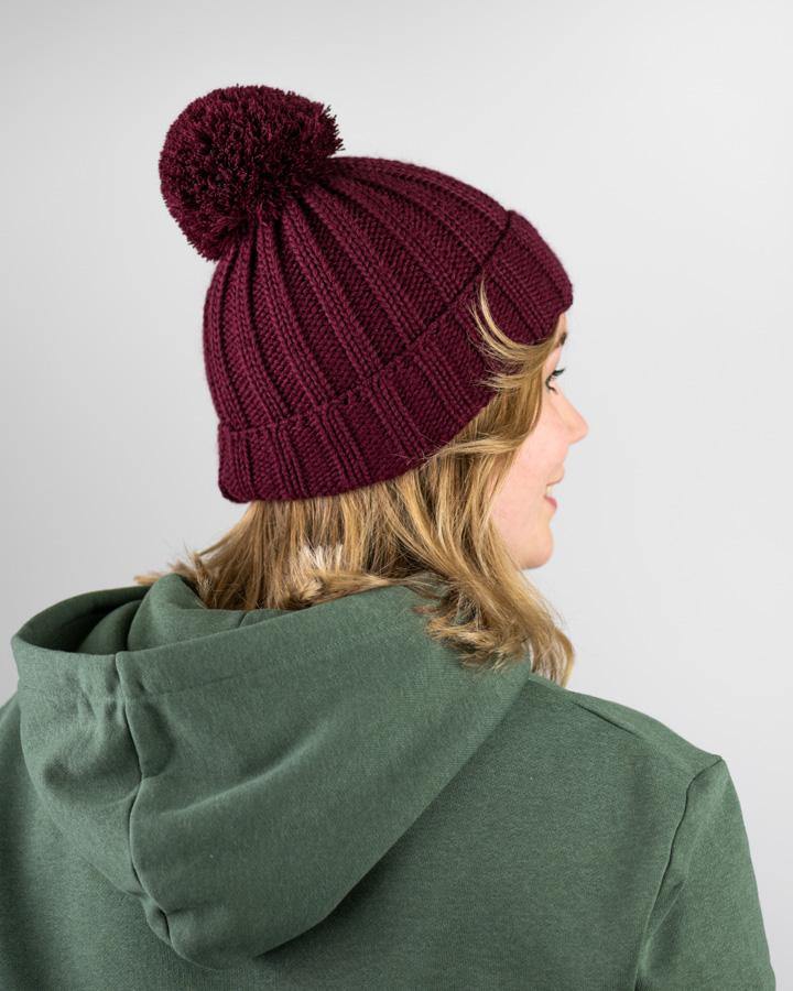 Treeanie Pom Pom tricotée - Bordeaux - BEANIE - NIKIN