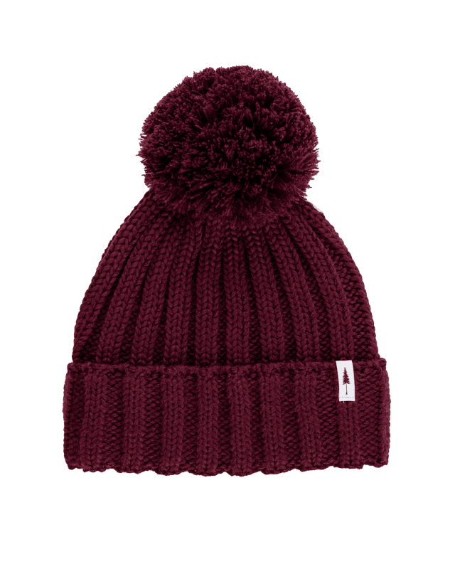 Treeanie Pom Pom tricotée - Bordeaux - BEANIE - NIKIN