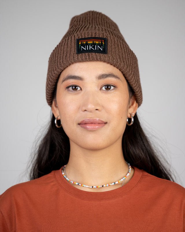 Treeanie Ribbed Patch Walnut - BEANIE - NIKIN