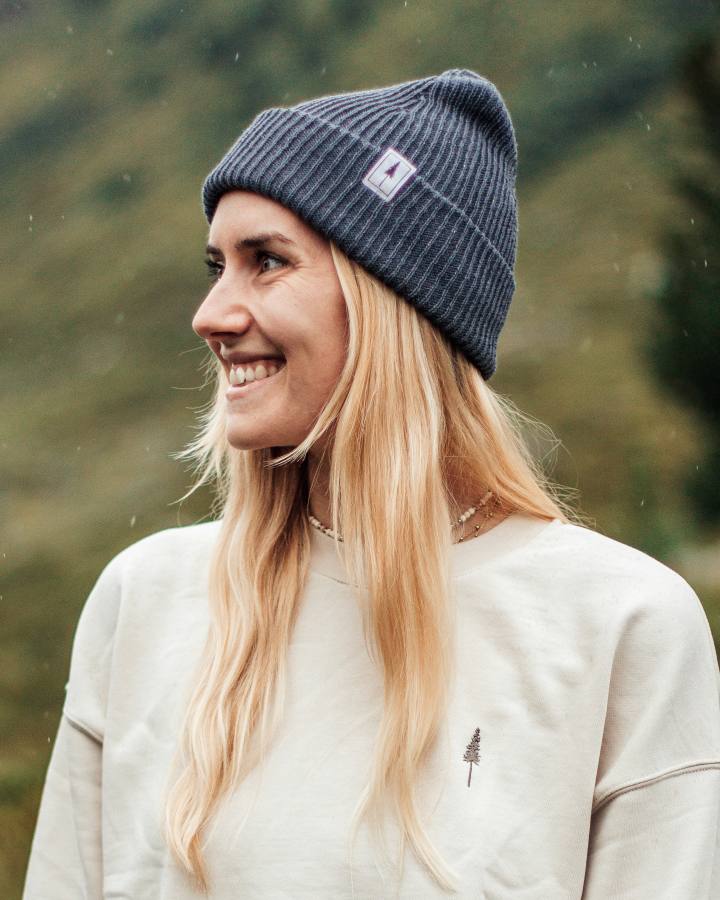 Treeanie Ribbed Steel Blue - BEANIE - NIKIN