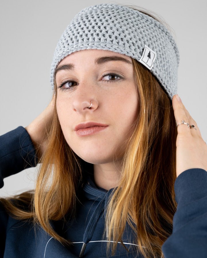 TreeHeadband Knitted Fleece - Light Grey Mel - HEADBAND - NIKIN