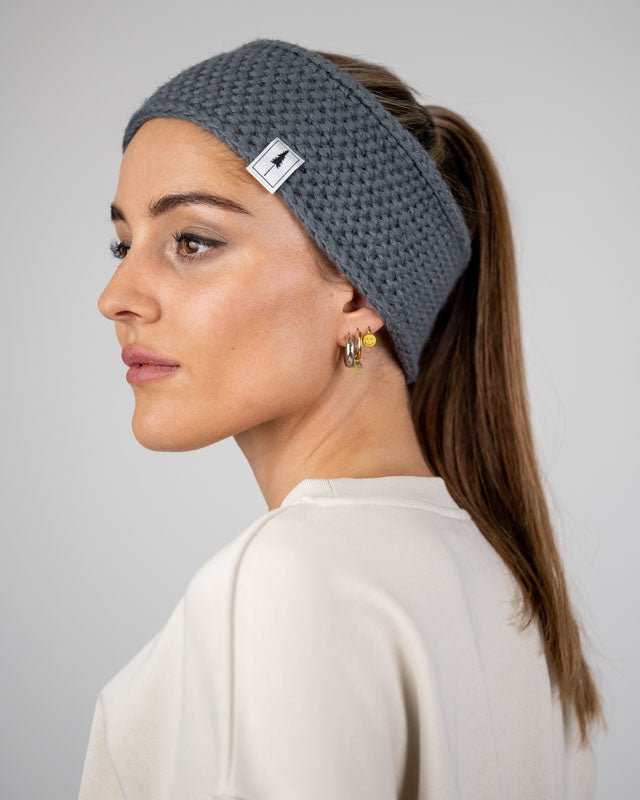 TreeHeadband Knitted Fleece - Steel Blue - HEADBAND - NIKIN