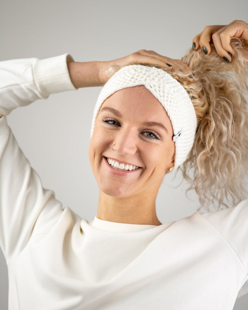 TreeHeadband Knitted Twist - White - HEADBAND - NIKIN