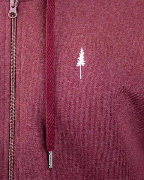 TreeHoodie Zip - Bordeaux Mel - HOODIE - NIKIN