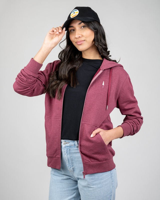 TreeHoodie Zip - Bordeaux Mel - HOODIE - NIKIN