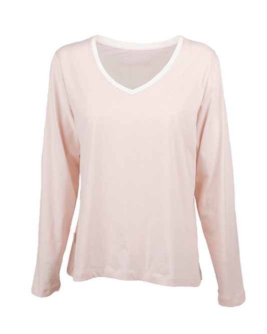 TreeJama T-shirt à manches longues Femme - Rose - PYJAMA - - NIKIN