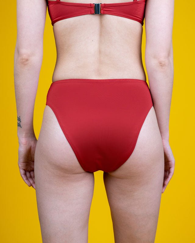 Treekini Bottom High Waist Femme - Bloodstone Red - SWIMWEAR - NIKIN