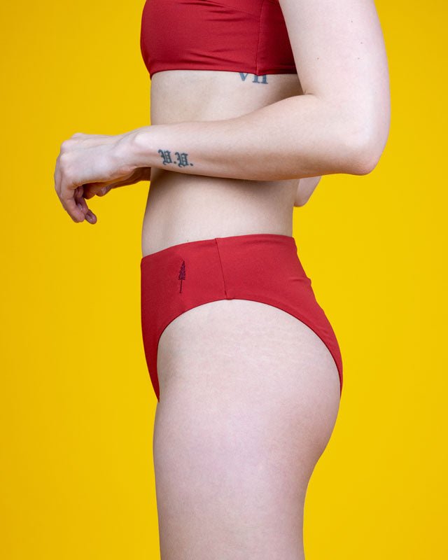 Treekini Bottom High Waist Femme - Bloodstone Red - SWIMWEAR - NIKIN
