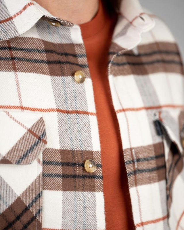 TreePlanter Overshirt Check - Chalk-Walnut-Brick - SHIRT - NIKIN