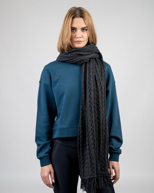 TreeScarf Knitted - Black Mel - SCARF - NIKIN